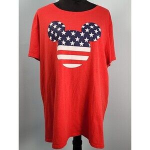 Disney Mickey Mouse American Flag Logo Graphic Tee 2X Women’s Plus